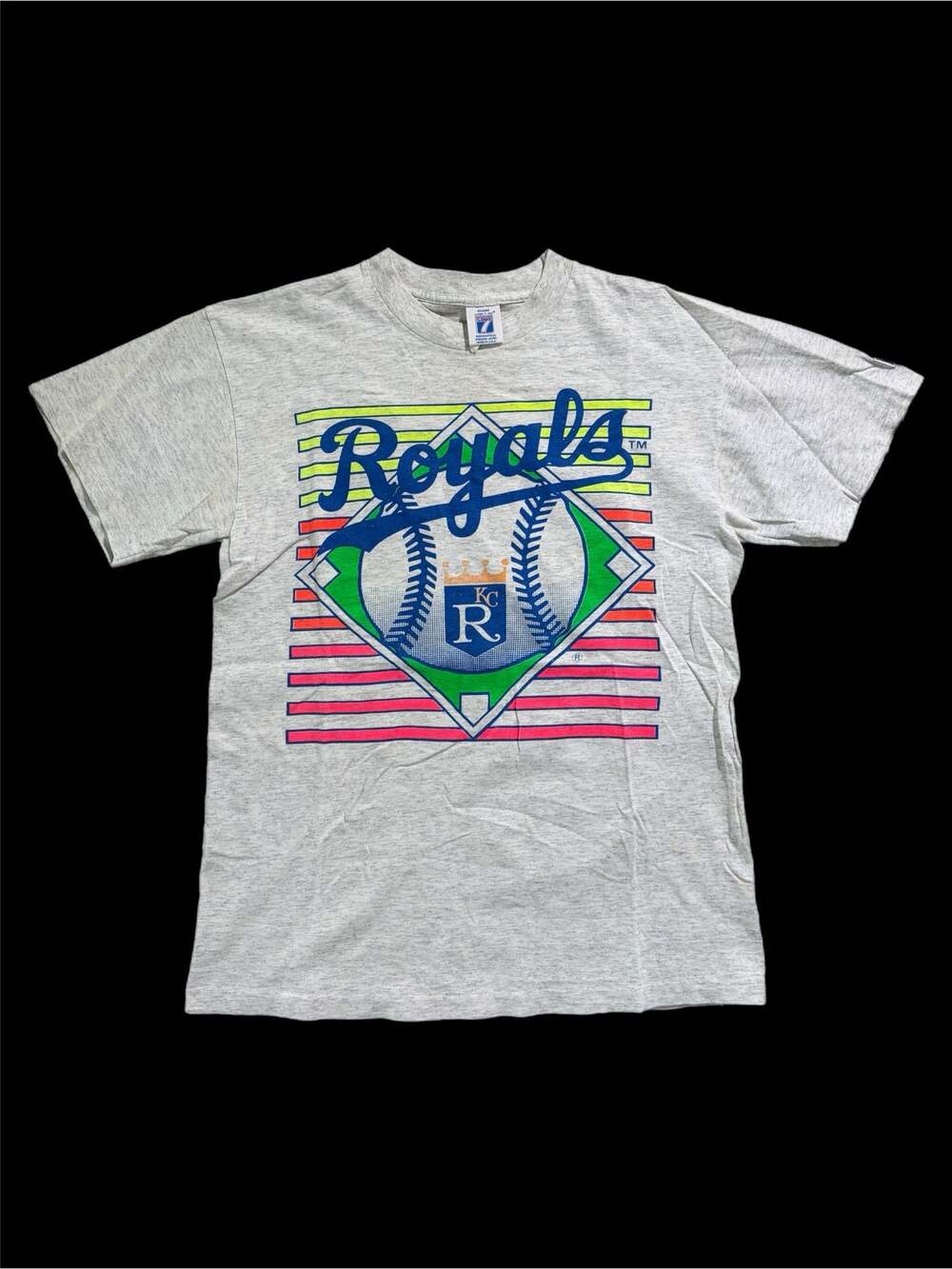 Vintage 1990s Kansas City Royals MLB Graphic T-Shirt Logo 7 Made in USA